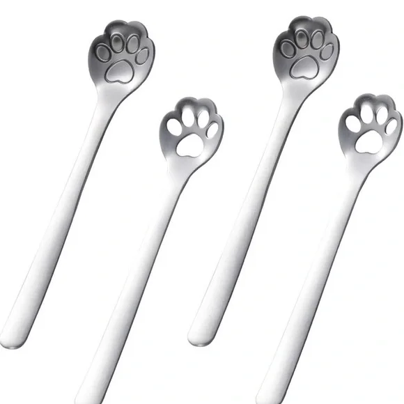 Paw Print Silver Spoons Set - Picture 2 of 2